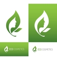 green leaf with woman profile icon vector image vector image
