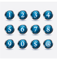set of buttons with number vector image