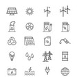 set of energy and alternative renewable vector image