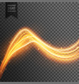 transparent light effect with golden fire wave vector image
