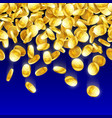 gold falling 3d coins on color background vector image