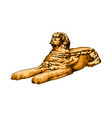 great sphinx giza from a splash watercolor vector image