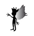 pixie silhouette mythical animal fantasy vector image