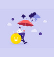keeping a good mood and protecting positive vector image vector image