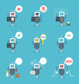 modern robots icons set chat bot artificial vector image