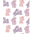 seamless pattern with decorated rabbits vector image vector image