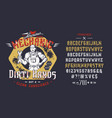 font mechanic dirty hands vintage design vector image vector image