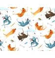happy dogs and doggy food seamless pattern vector image vector image