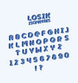 losik isometric font vector image