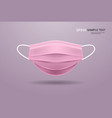 pink antiviral medical respiratory protection face vector image