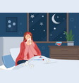 sick woman concept vector image vector image