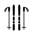 ski and sticks glyph icon winter sign vector image