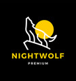 wolf line outline logo icon vector image vector image