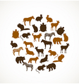 animal icons vector image vector image