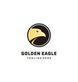 golden eagle head circle minimalist logo template vector image