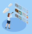 isometric hiring and recruitment concept vector image vector image