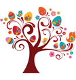 easter eggs on tree vector image vector image