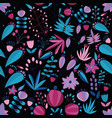 floral seamless pattern with flowers and plants vector image vector image