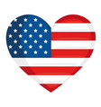 usa flag heart vector image vector image