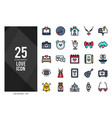25 love lineal color icon pack vector image