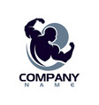 bodybuilder logo template vector image