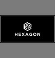 ep hexagon logo design inspiration vector image vector image