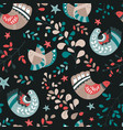 floral ornaments and birds seamless pattern vector image