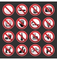 set prohibited signs on a gray background vector image