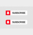 subscribe button on transparent background vector image
