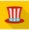 uncle sam hat icon flat style vector image