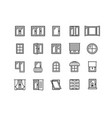windows signs thin line icons set vector image vector image