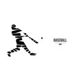 abstract silhouette of a baseball player on white vector image