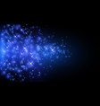 blue particles scattering to side design vector image