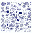 hand drawn set of speech bubbles vector image vector image