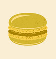 macaroon dessert pistachio color object vector image vector image