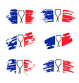 set abstract brush stroke flag france vector image vector image