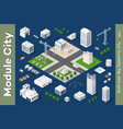 set of modern isometric buildings vector image vector image
