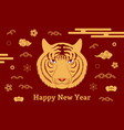 2022 chinese new year tiger design gold on red vector image