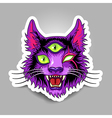 devil cat sticker vector image vector image