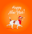 funny dog sings song happy new year collection vector image