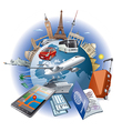 journey around the all world vector image