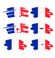 set abstract brush stroke flag france vector image vector image