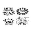set of 4 hand lettering quotes he is risen vector image