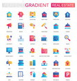 set of trendy flat gradient real estate vector image vector image