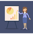 blue businesswoman presentation chart vector image vector image