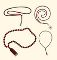 brown islamic tasbih silhouette collection vector image