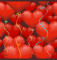 heart shaped helium balloons seamless background vector image vector image