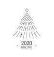 new year card with stylized christmas tree vector image