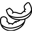 pieces pumpkin peeled line icon vector image vector image