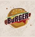 burger stylized symbol fast food concept vector image vector image